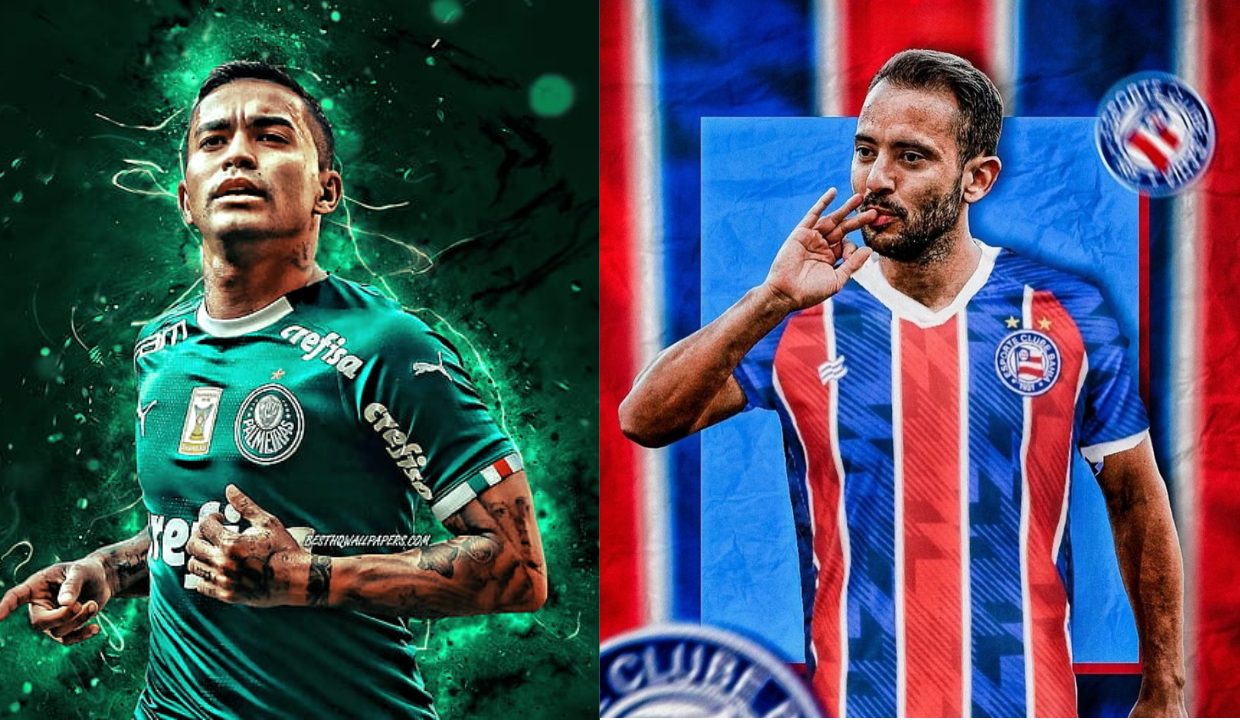 Dudu jogador do Palmeiras e Everton Ribeiro jogador do Bahia